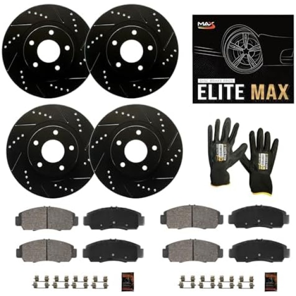 Max Advanced Brakes Front & Rear Brake Kit Compatible With 2012-2017 Toyota