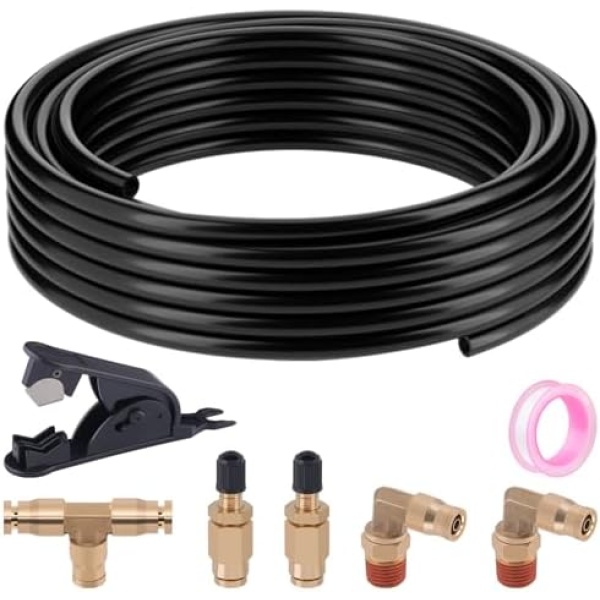 1/4" Air Line Service Kit for Air Bags Suspension Kit with Brass DOT Air Brake
