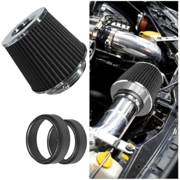 Universal Clamp-On Air Intake Filter, High Flow Closed-Top Cool Air Filter