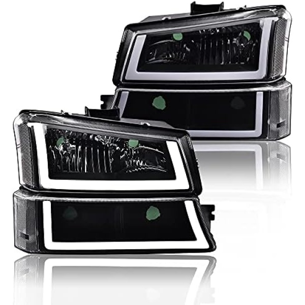 PIT66 LED DRL Headlight Assembly, Compatible with 2003-2006 Chevy Silverado